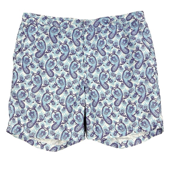 Peter Millar Other - Mens Peter Millar Seaside Collection Blue Purple Paisley Swim Trunks Size XL